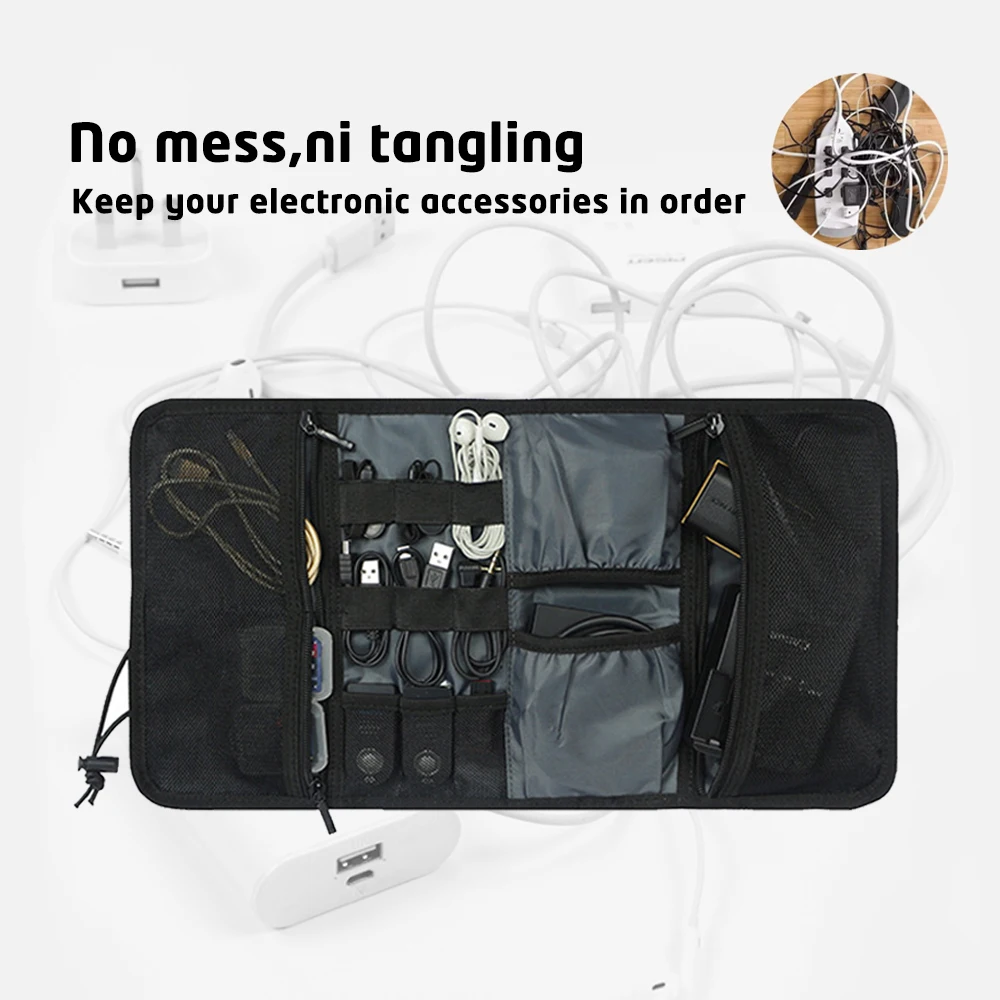 Roll-Organizer für Kabel und Ladegeräte